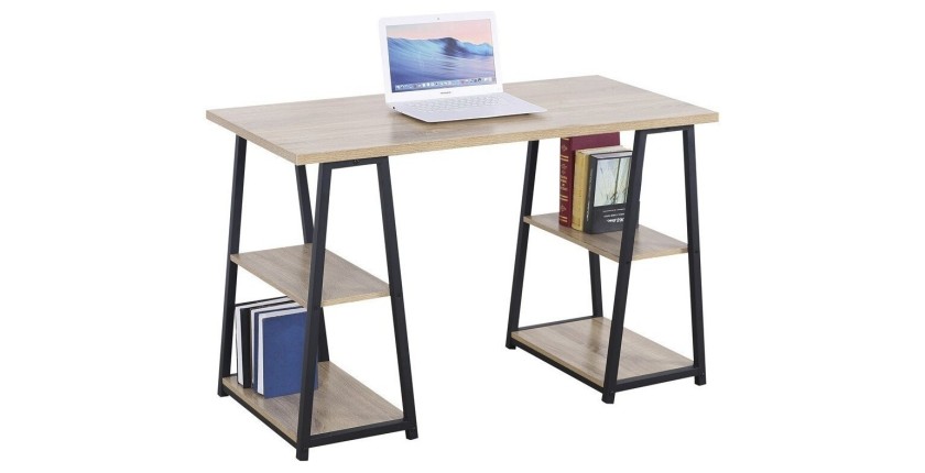 Bureau droit collection MALICE effet bois exotique Sonoma