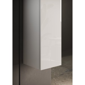 Meuble de salle de bain suspendu, 1porte, collection VIENNE. Coloris blanc brillant