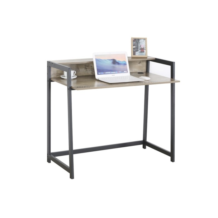 Bureau droit collection LAN effet bois exotique Sonoma