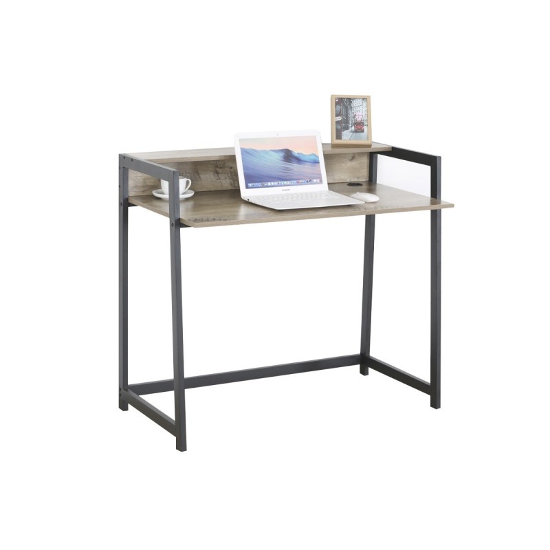 Bureau droit collection LAN effet bois exotique Sonoma