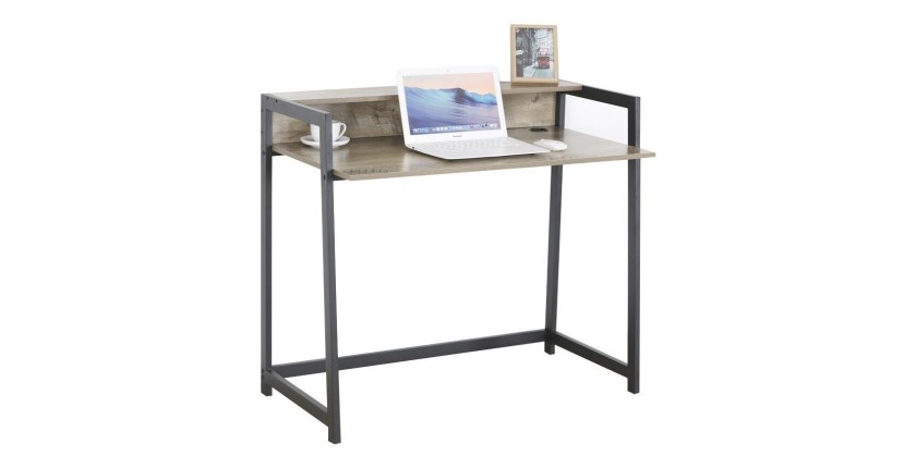 Bureau droit collection LAN effet bois exotique Sonoma