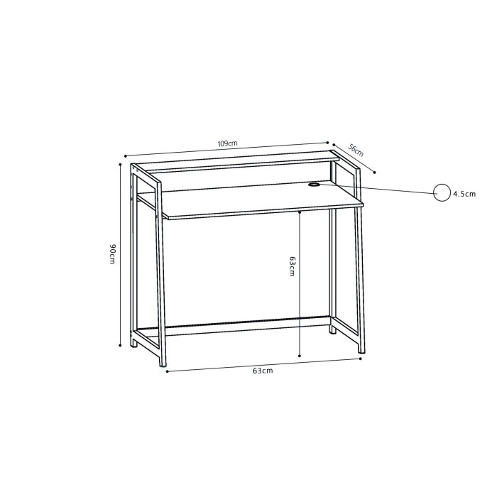 Bureau droit collection LAN effet bois exotique Sonoma