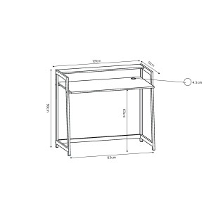 Bureau droit collection LAN effet bois exotique Sonoma