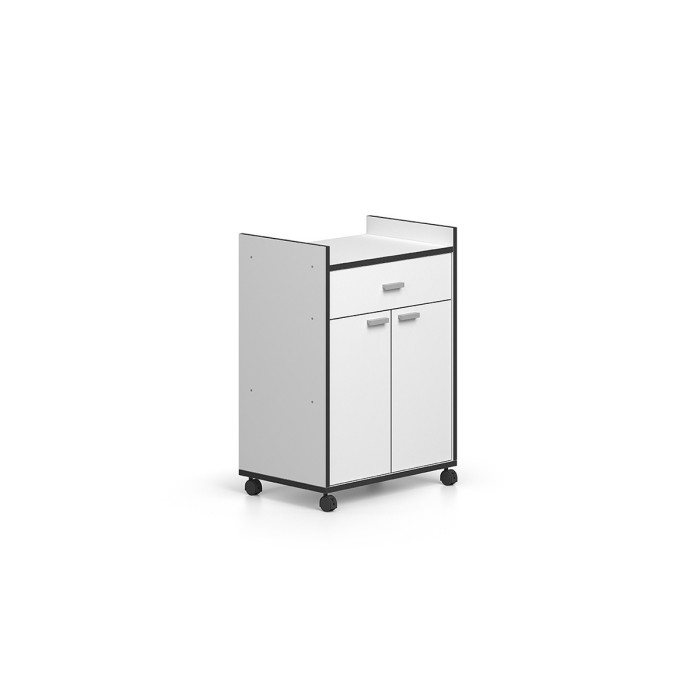 Desserte de cuisine collection GIN design blanc et gris. Idéal pour une cuisine modulaire