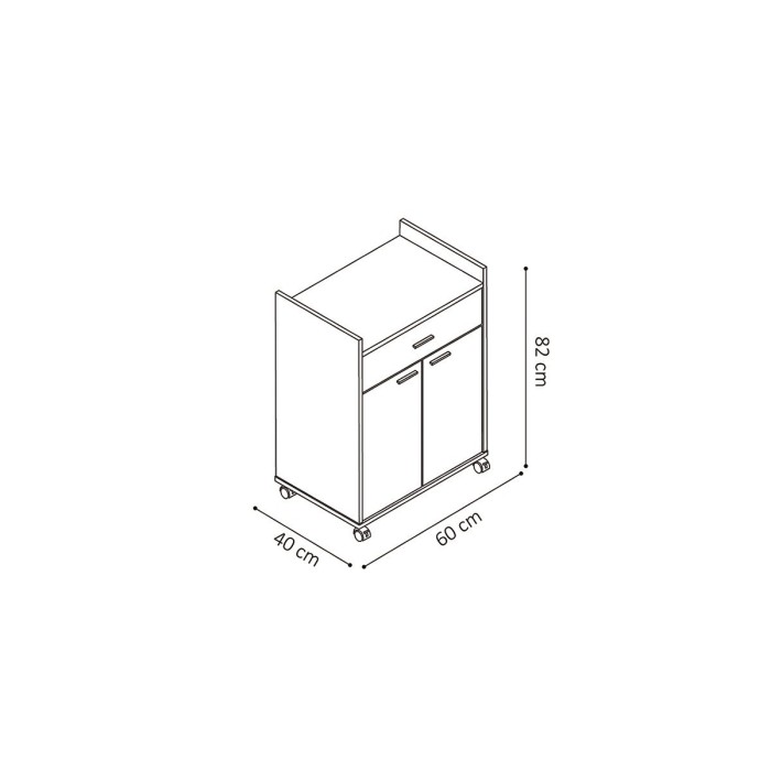 Desserte de cuisine collection GIN design blanc et gris. Idéal pour une cuisine modulaire