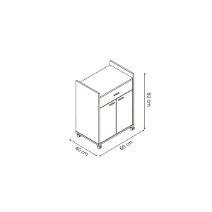 Desserte de cuisine collection GIN design blanc et gris. Idéal pour une cuisine modulaire