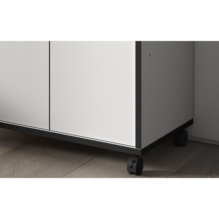 Desserte de cuisine collection GIN design blanc et gris. Idéal pour une cuisine modulaire