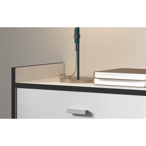 Desserte de cuisine collection GIN design blanc et gris. Idéal pour une cuisine modulaire