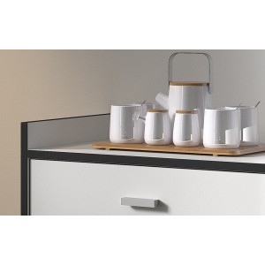 Desserte de cuisine collection GIN design blanc et gris. Idéal pour une cuisine modulaire