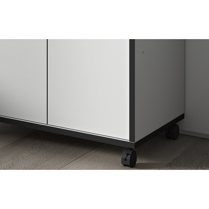 Desserte de cuisine collection GIN design blanc et gris. Idéal pour une cuisine modulaire