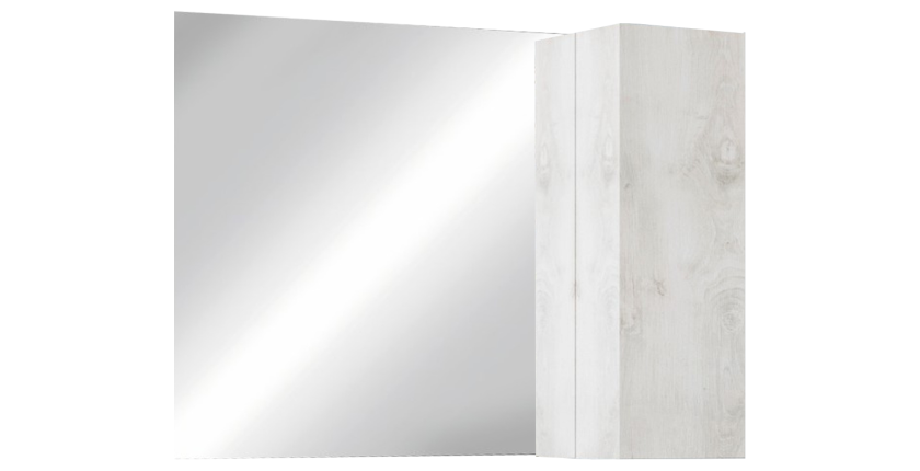 Miroir design avec rangement, 110x75 cm, collection CISA, coloris blanc effet bois