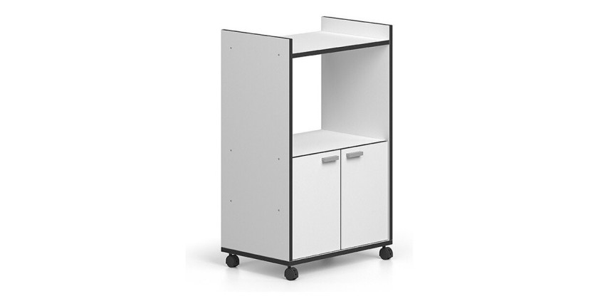 Desserte de cuisine collection GIN design blanc et gris. Hauteur 95cm. Idéal pour une cuisine modulaire