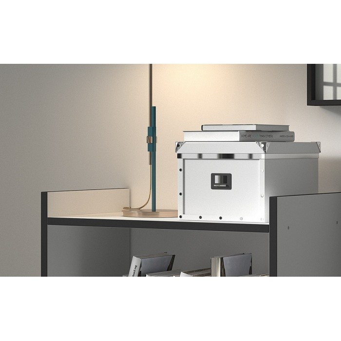 Desserte de cuisine collection GIN design blanc et gris. Hauteur 95cm. Idéal pour une cuisine modulaire