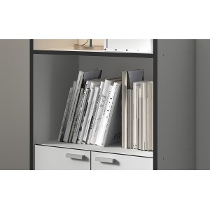 Desserte de cuisine collection GIN design blanc et gris. Hauteur 95cm. Idéal pour une cuisine modulaire