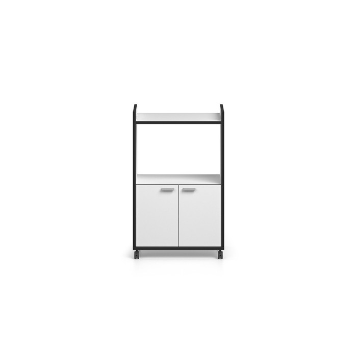Desserte de cuisine collection GIN design blanc et gris. Hauteur 95cm. Idéal pour une cuisine modulaire