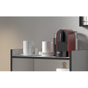 Desserte de cuisine collection GIN design blanc et gris. Hauteur 95cm. Idéal pour une cuisine modulaire