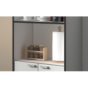 Desserte de cuisine collection GIN design blanc et gris. Hauteur 95cm. Idéal pour une cuisine modulaire