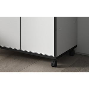 Desserte de cuisine collection GIN design blanc et gris. Hauteur 95cm. Idéal pour une cuisine modulaire