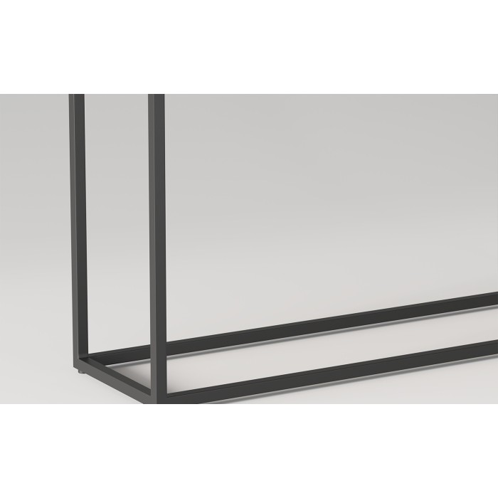 Console de salon style industriel en bois massif exotique de Mangolia et structure métal. Collection MADEIRO