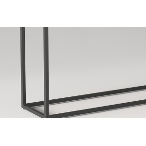 Console de salon style industriel en bois massif exotique de Mangolia et structure métal. Collection MADEIRO