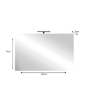 Miroir design avec led, 100x75 cm, collection KUBRICK