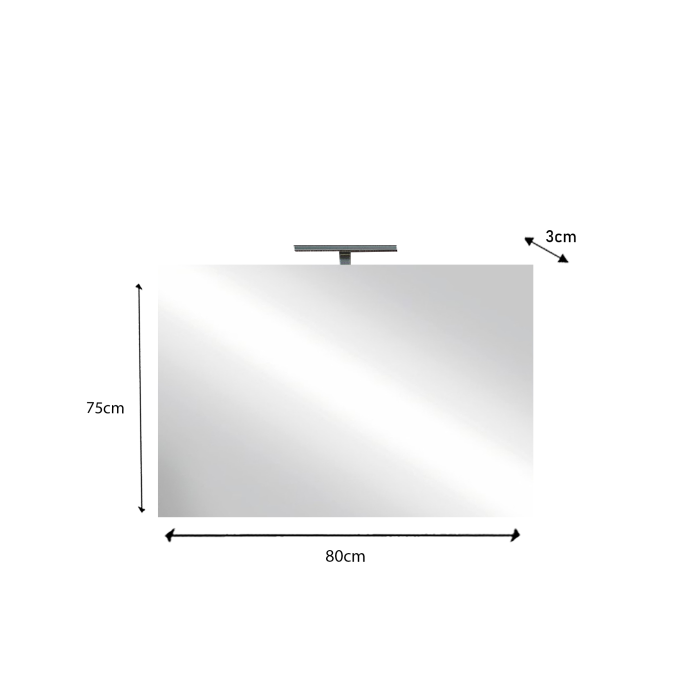 Miroir design avec led, 80x75 cm, collection KUBRICK