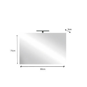 Miroir design avec led, 80x75 cm, collection KUBRICK