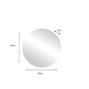 Miroir design rétro éclairé, 74x74 cm, collection BURA