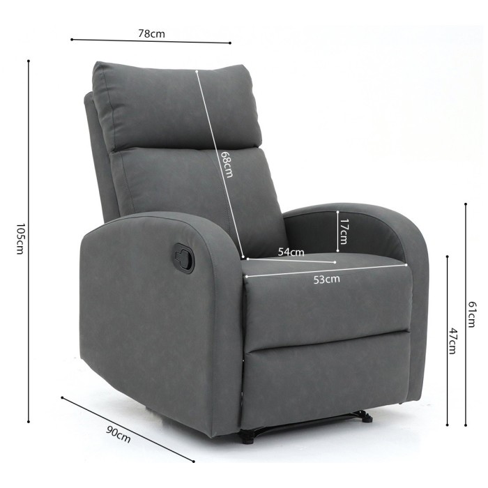 Fauteuil relax ERA relevable manuellement matière PU couleur noir, un fauteuil d'exception