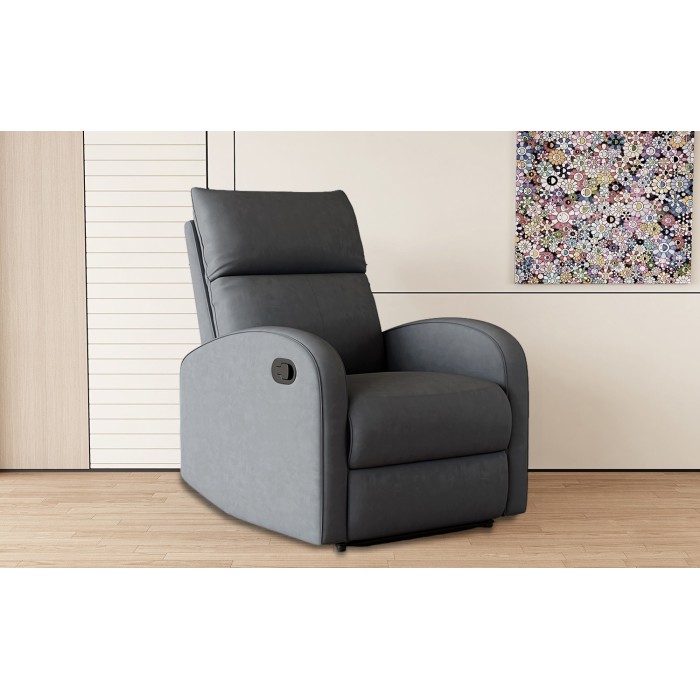 Fauteuil relax ERA relevable manuellement matière PU couleur noir, un fauteuil d'exception