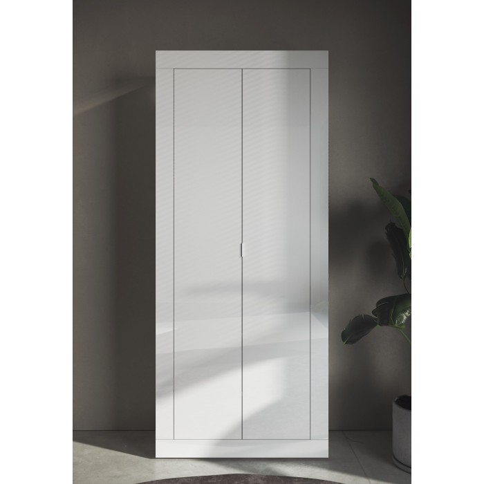 Armoire d'entrée, collection CISA, coloris blanc brillant laqué