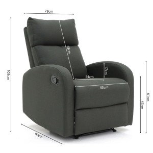 Fauteuil relax ERA relevable manuellement matière PU couleur gris, un fauteuil d'exception