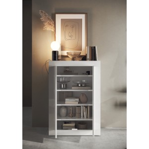 Meuble à chaussures, collection CISA, coloris blanc brillant laqué