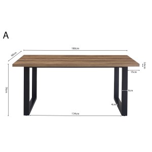 Table à manger EDWAR longueur 180cm en décor bois exotique mango, idéal pour une salle à manger conviviale