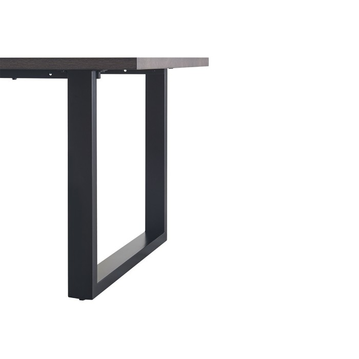 Table à manger EDWAR longueur 180cm en décor bois brun foncé, idéal pour une salle à manger conviviale