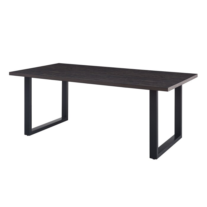 Table à manger EDWAR longueur 200cm en décor bois brun foncé, idéal pour une salle à manger conviviale