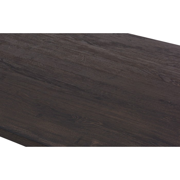 Table à manger EDWAR longueur 200cm en décor bois brun foncé, idéal pour une salle à manger conviviale