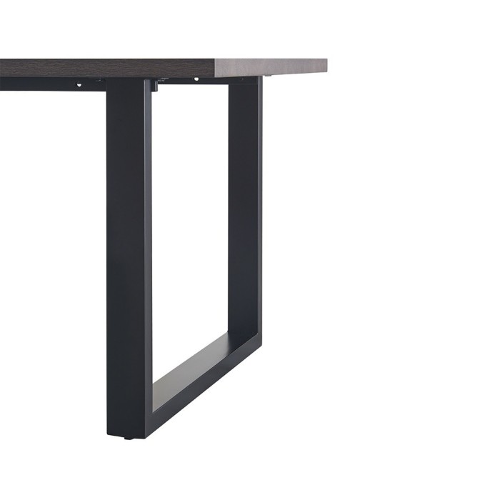 Table à manger EDWAR longueur 200cm en décor bois brun foncé, idéal pour une salle à manger conviviale