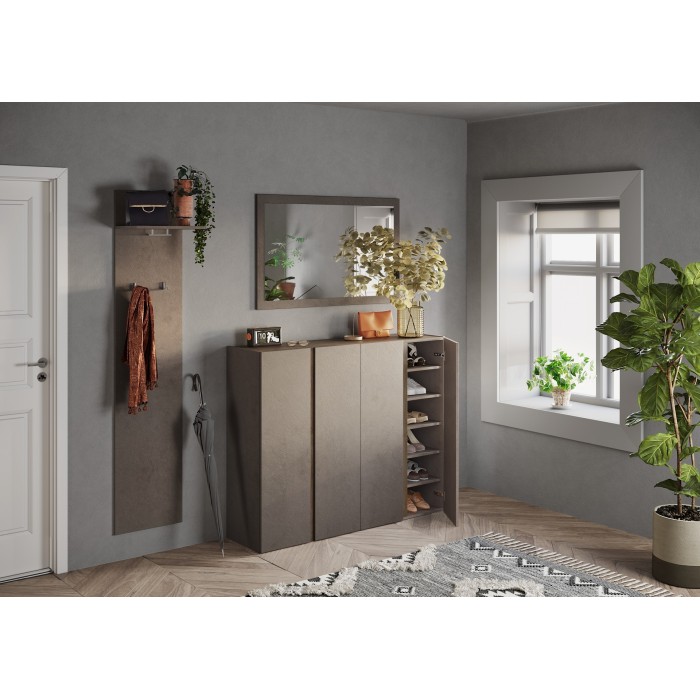 Porte manteau suspendu avec une étagère, collection KEY, coloris marron