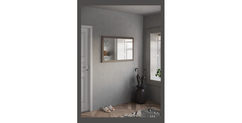 Miroir d'entrée design, 110x68 cm, collection KEY, contour marron