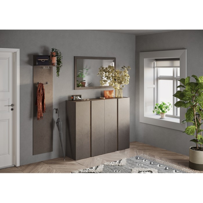 Miroir d'entrée design, 110x68 cm, collection KEY, contour marron