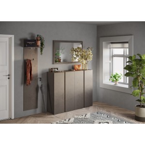 Miroir d'entrée design, 110x68 cm, collection KEY, contour marron