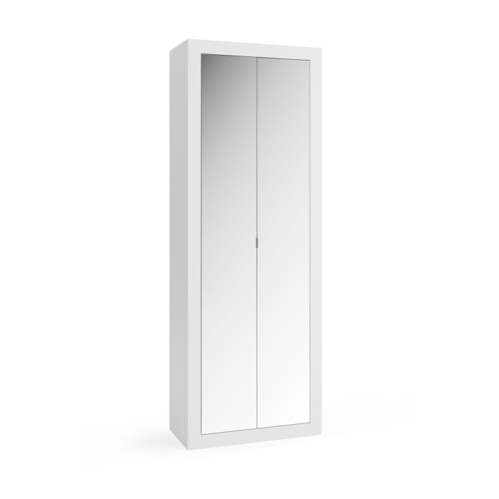 Armoire de salle de bains, 2 portes avec miroir, collection CISA. Coloris blanc brillant