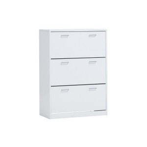 Meuble à chaussures SPACE, 3 tiroirs, coloris blanc, idéal pour une entrée pratique