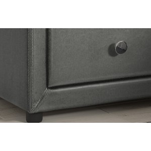 Table de chevet deux tiroirs corps gris et façades recouverte de miroirs collection OLYMPE