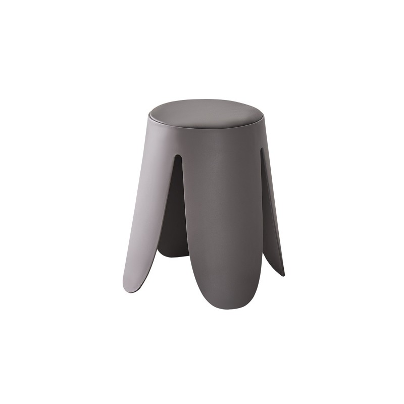Tabouret OSTIN coloris gris, grâce a son design atypique il s'adapte a tous types de salon