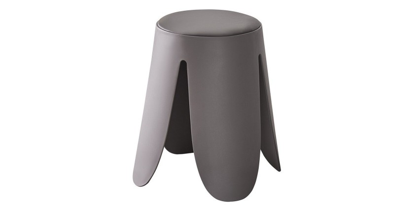 Tabouret OSTIN coloris gris, grâce a son design atypique il s'adapte a tous types de salon
