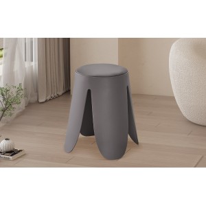 Tabouret OSTIN coloris gris, grâce a son design atypique il s'adapte a tous types de salon