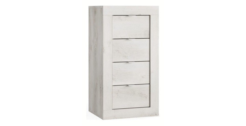 Commode avec 4 tiroirs large 42cm, collection CISA. Coloris chêne gris