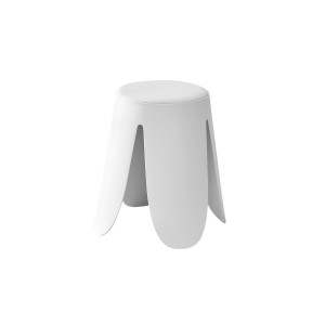 Tabouret OSTIN coloris blanc, grâce a son design atypique il s'adapte a tous types de salon